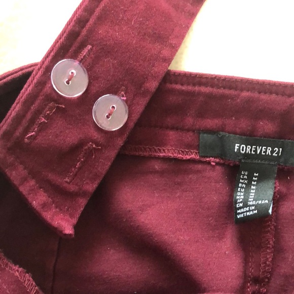 Fall Forever 21 Faux Suede Maroon Pinafore Dress - Picture 5 of 6